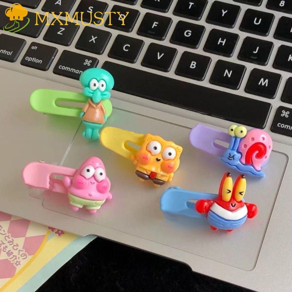 Kẹp Tóc Họa Tiết Hoạt Hình SpongeBob Phong Cách Retro Ngọt Ngào Cho Nữ