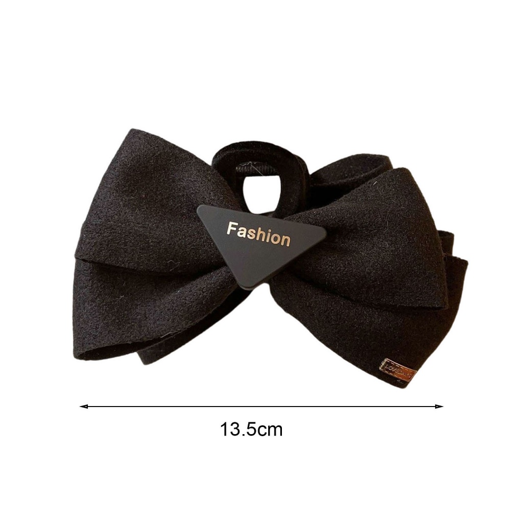 Kẹp Tóc Càng Cua Đính Nơ Vải Hai Mặt Màu Đục Phong Cách Hàn Quốc Cho Nữ