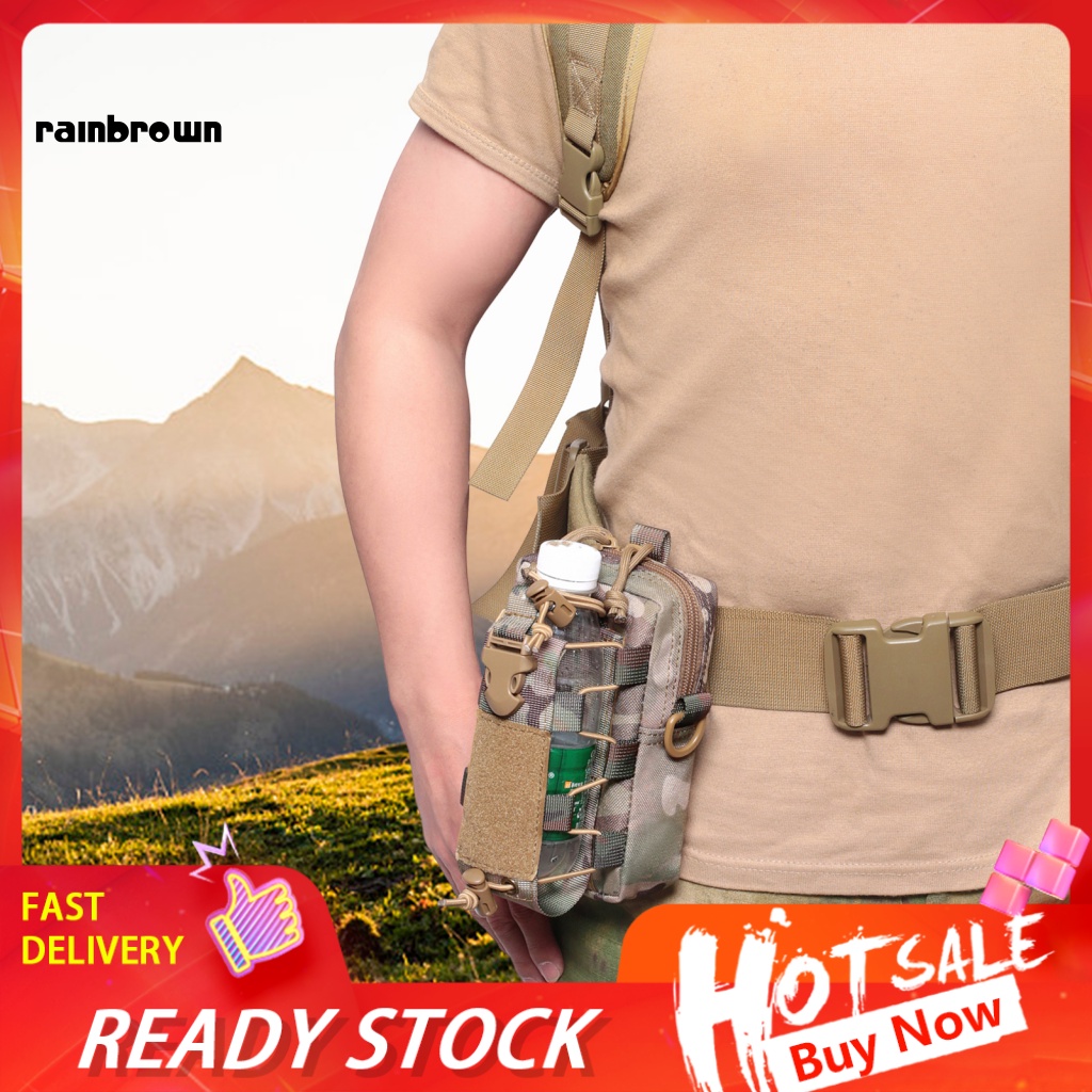 &lt; Rainbrown &gt; Túi Đựng Điện Thoại / Đồ Dùng Văn Phòng Phẩm Đeo Hông Cài Nút Có Thể Điều Chỉnh Cho Hoạt Động Ngoài