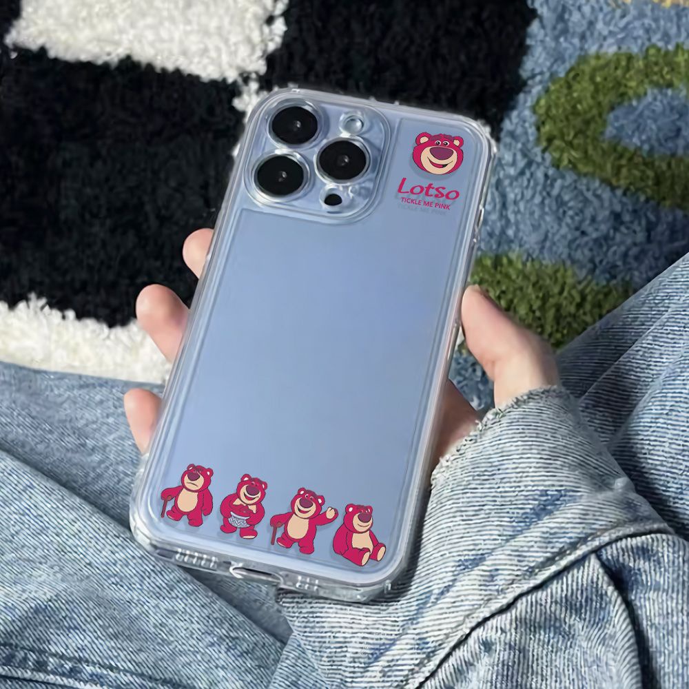 ✅Ốp Điện Thoại Mềm Chống Sốc Hình Gấu Và Dâu Tây Cho Iphone 11plus 13iPhone12 6In Apple 14pro78 max Ybw