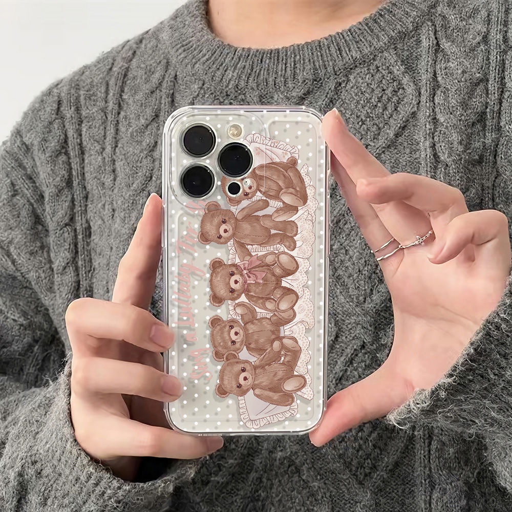 ✅Ốp Điện Thoại Mềm Chống Sốc In Hình Gấu 6In1114Pro max7813 iPhone12 Style 0JD0