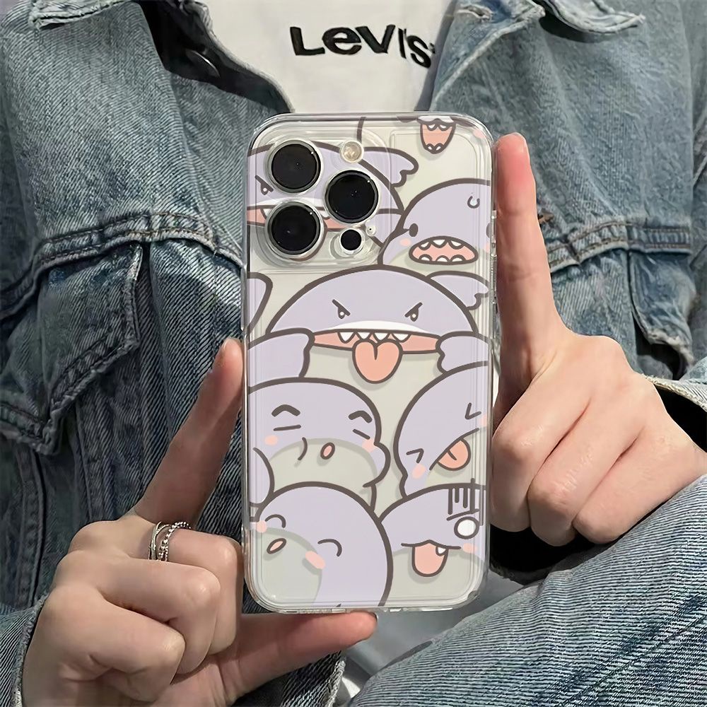 ✅Ốp Điện Thoại Dẻo Họa Tiết Cá Mập Dễ Thương Chống Sốc Cho iPhone12 G8C8 1311 78max 6In plus 14pro