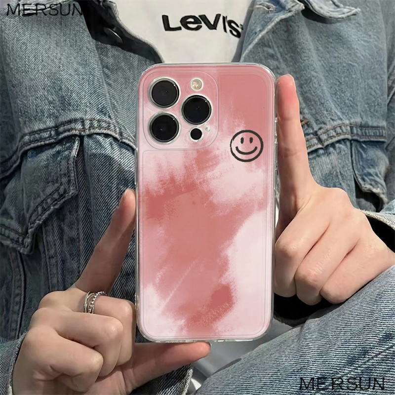 ✅Ốp Điện Thoại Mềm Chống Sốc Hình Mặt Cười Màu Hồng Cho Iphone max14pro1178 iPhone1213 Apple plus 6In 3XO7