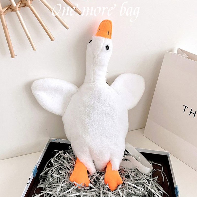 Túi Đeo Chéo Hình Chú Ngỗng Nhồi Bông Đáng Yêu Phong Cách Nhật Bản