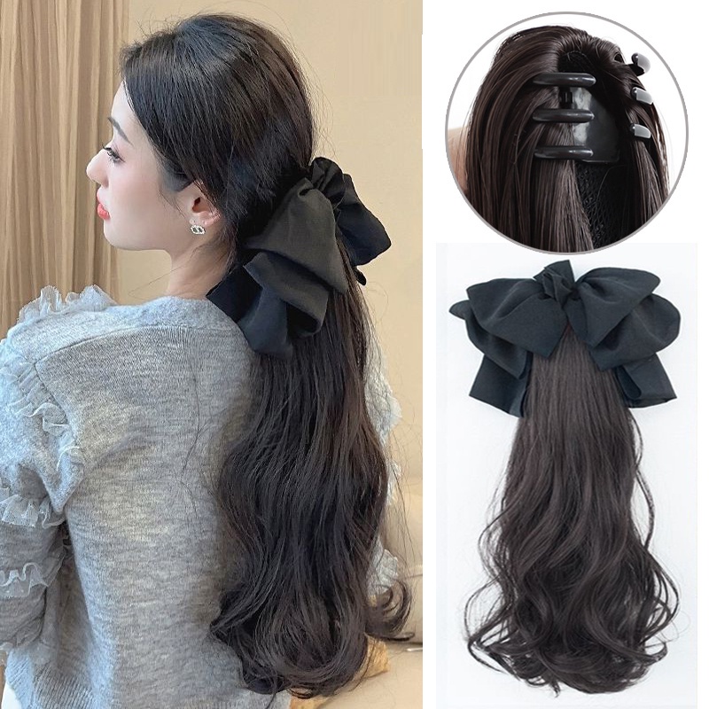 Tóc Giả Đuôi Ngựa Dài 45cm Màu Đen / Nâu