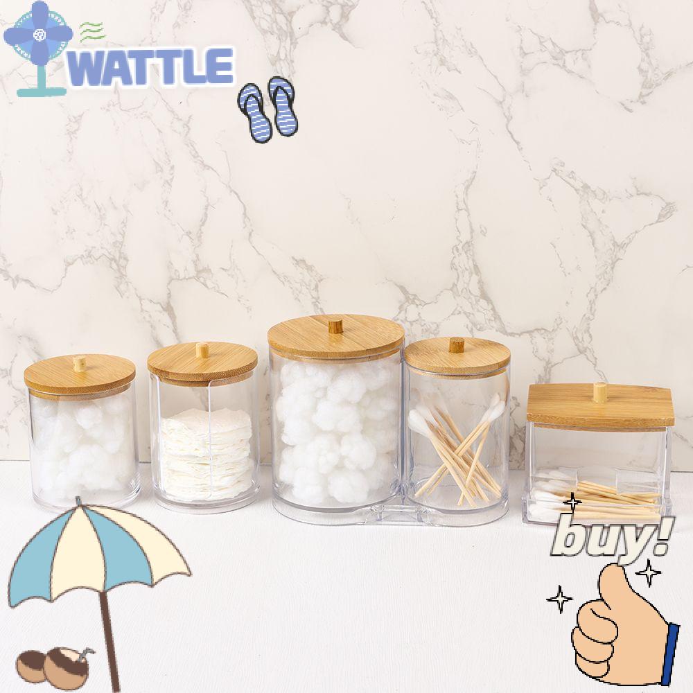 Hộp Đựng Tăm Bông Trang Điểm Bằng Acrylic Hình Tròn Giá Đỡ