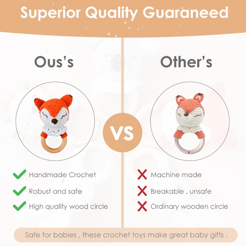 Lục Lạc Đồ Chơi Bằng Len Móc Dành Cho Trẻ Sơ Sinh Mọc Răng