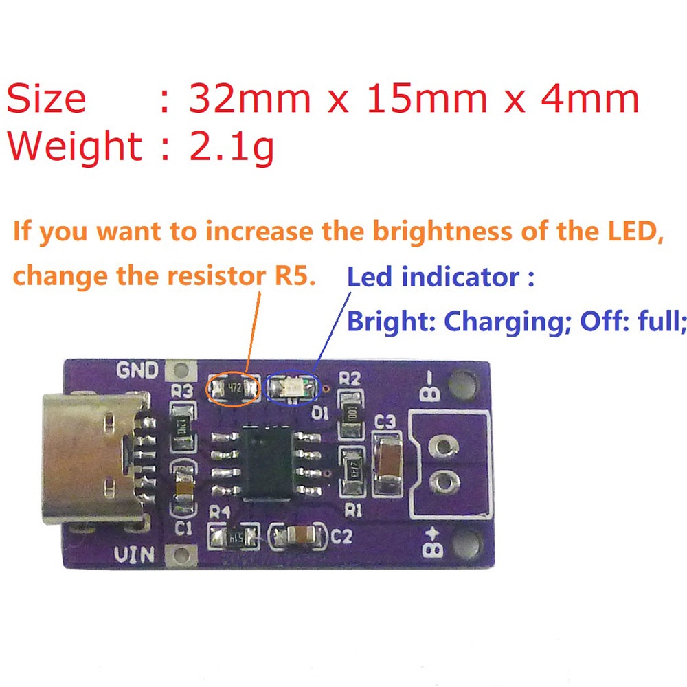 Mô Đun Sạc Pin Pcbfun dc-dc 1.5v 3v 4.5v Type-c 1s 2s 3s Chuyên Dụng