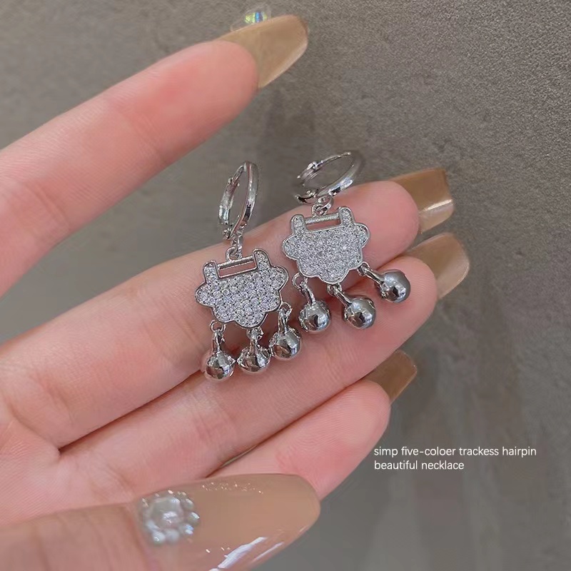 Auspicious Khuyên Tai Hình Ổ Khóa Thời Trang 2023 Cho Nữ