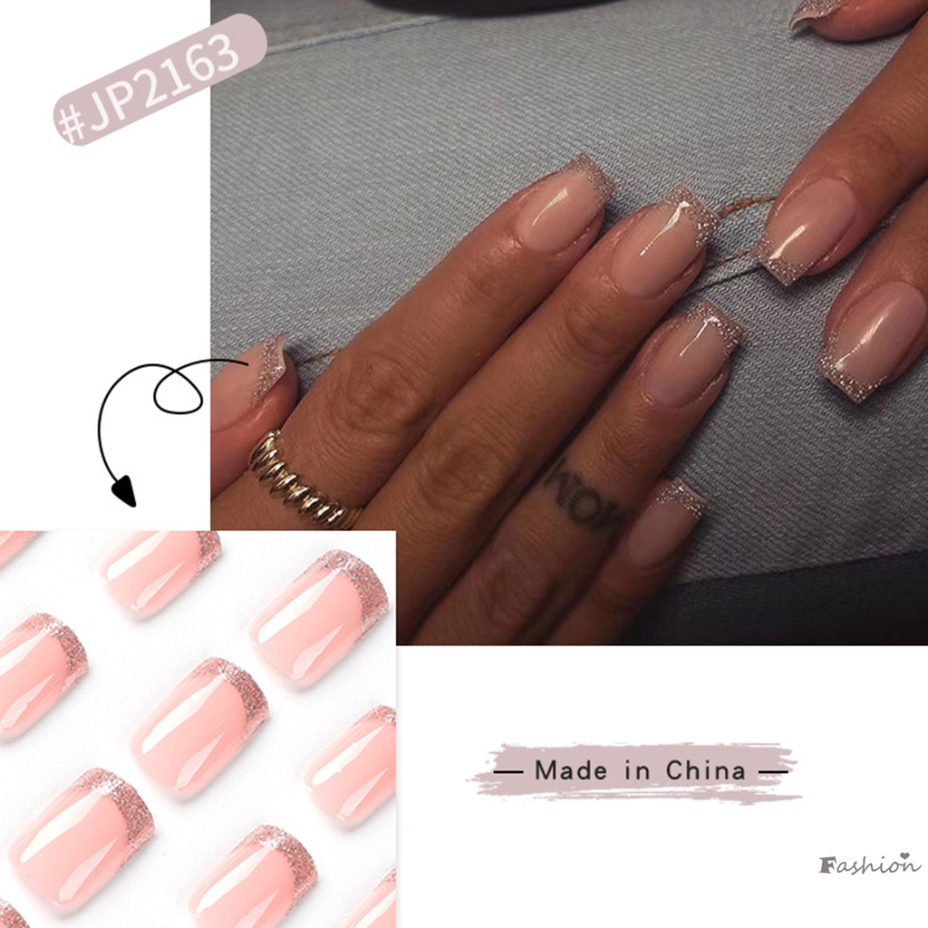 Móng Tay Giả Đính Kim Tuyến Lấp Lánh Chống Thấm Nước Và Chống Trầy Xước