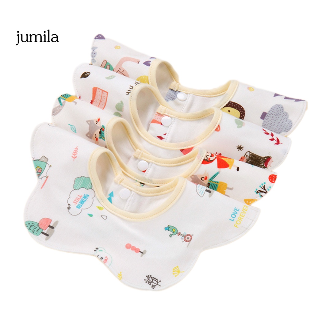 Bộ 4 Yếm Ăn Chống Thấm Nước Thoáng Khí Xoay 360 Độ Tiện Dụng Cho Bé Sơ Sinh