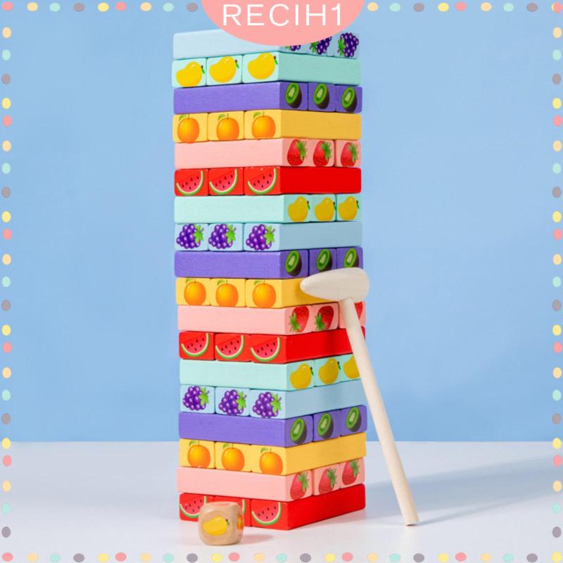 Bộ Đồ Chơi 54 Khối Gỗ Xếp Chồng Lên Nhau Nhiều Màu Sắc Dùng Làm Quà Tặng Sinh Nhật Cho Gia Đình