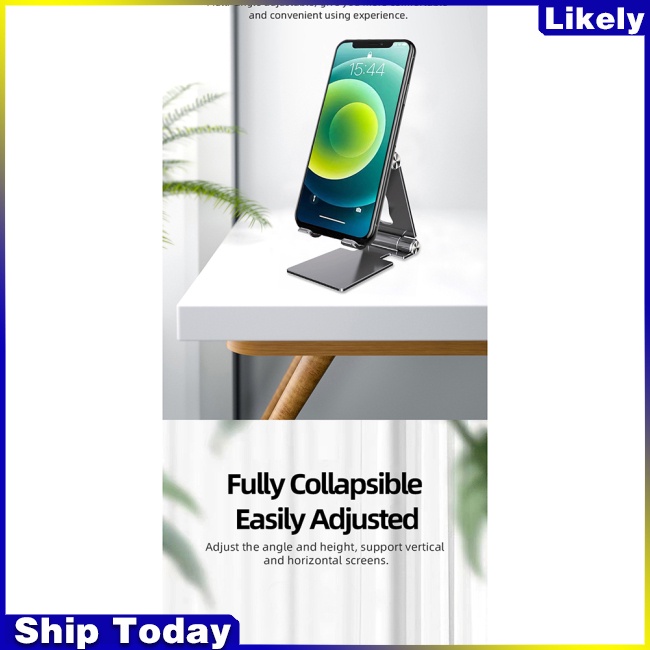 Giá Đỡ Điện Thoại / Máy Tính Bảng Bằng Hợp Kim Nhôm Có Thể Gấp Gọn Tiện Dụng