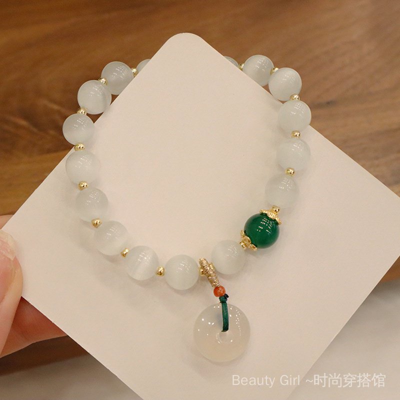 {Summer Hàng Mới Về!}Vòng Tay Chuỗi Hạt Đá Opal Hình Hoa Sen An Toàn Thời Trang Cho Nữ
