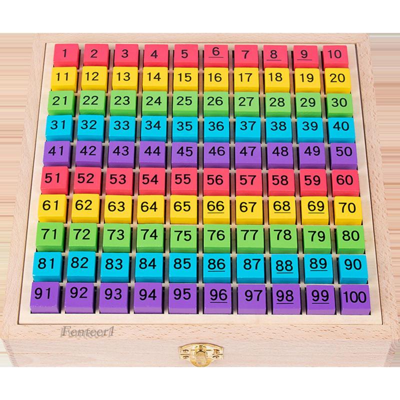 [Fenteer1] Bảng Học Toán Hàng Trăm Số Đếm Ngược 1-100 Bằng Gỗ Cho Bé 4-5 Tuổi