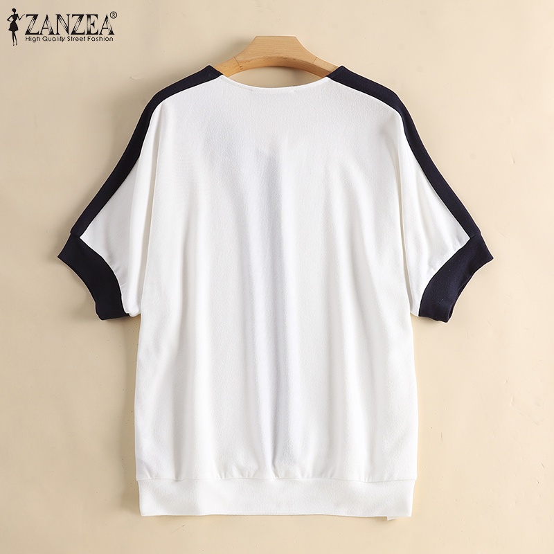 Áo thun nữ ZANZEA tay lỡ cổ tròn thời trang Hàn Quốc