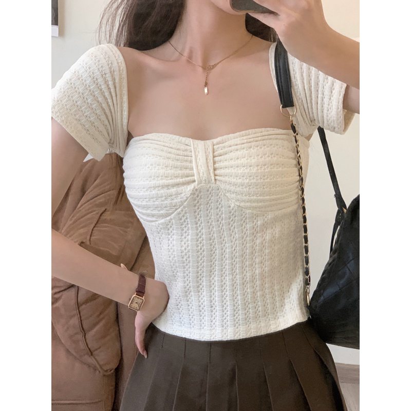 Áo Thun Tay Ngắn Dáng Ôm Hoạ Tiết Bướm Thời Trang Mùa Hè Cho Phái Nữ