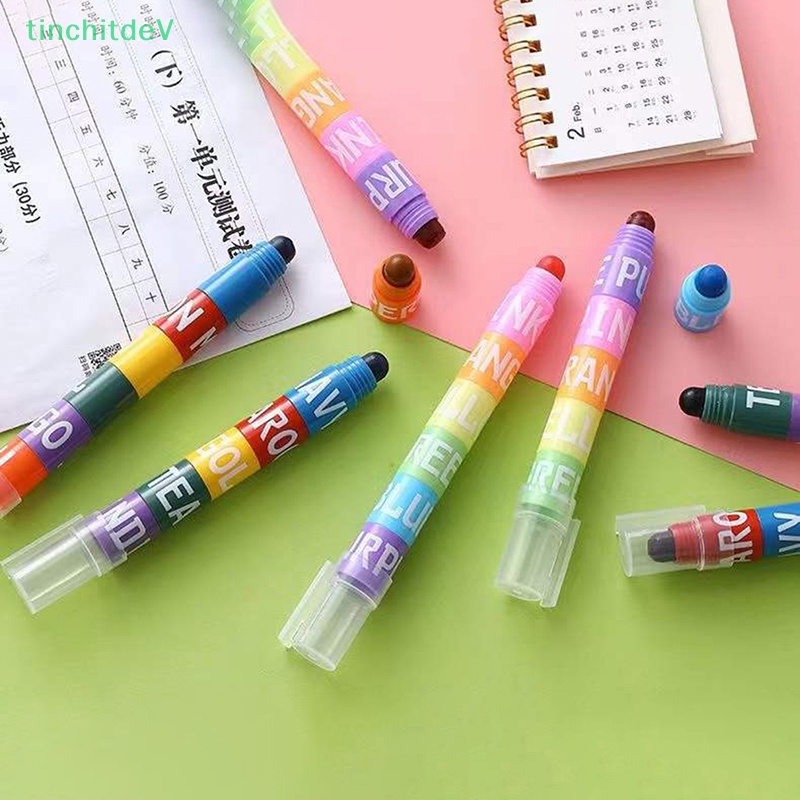 [TinchitdeV] Bút Đánh Dấu Đường Chỉ Màu Trơn Sáng Tạo Cao 12 Màu Cổ Điển [Mới]