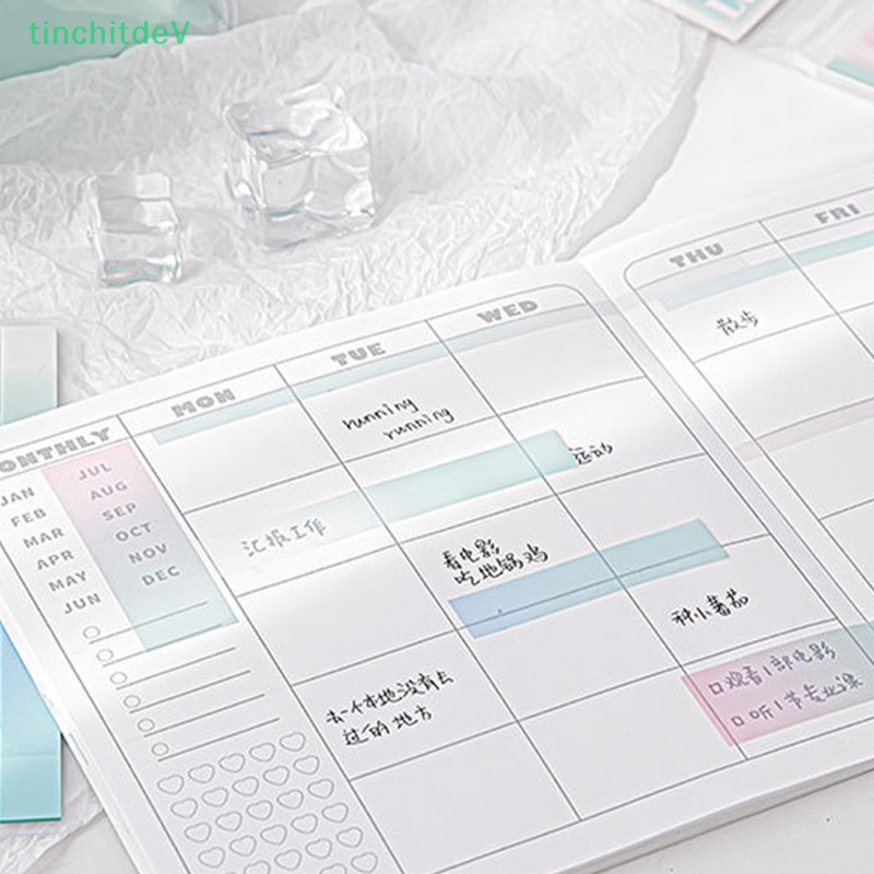 [TinchitdeV] Set 225 Tờ Giấy Ghi Chú Dính Trong Suốt Nhiều Màu Sắc Gradient Đáng Yêu Cho Học Sinh [Mới]