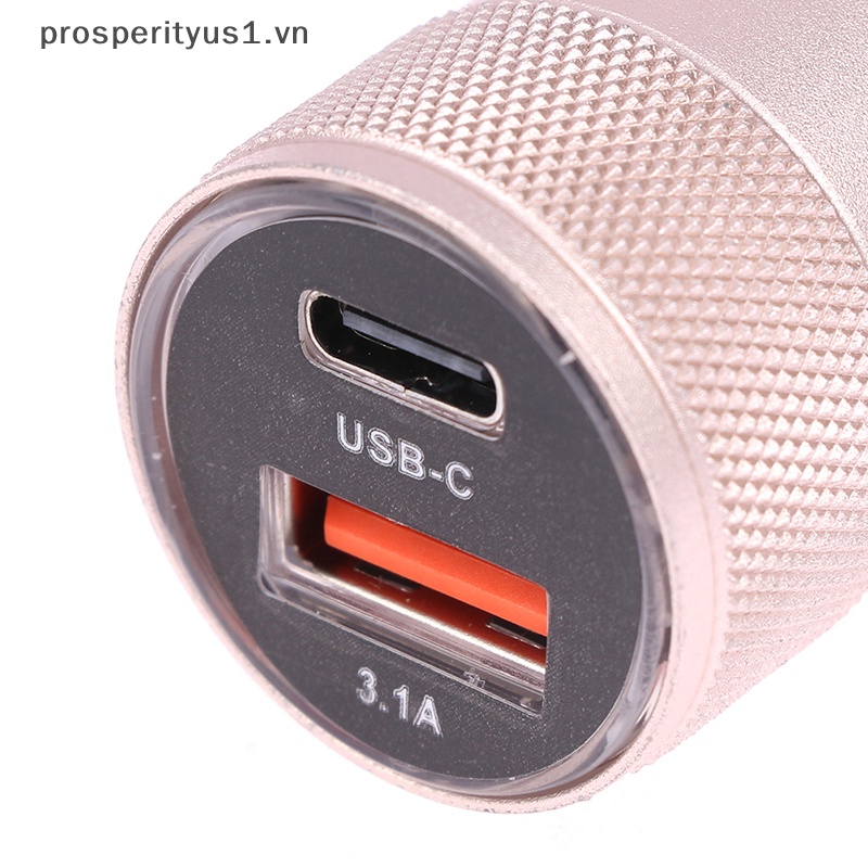 Tẩu Sạc Nhanh Type-C 15W 3.1A USB + PD Sạc Nhanh Cho Điện Thoại Trên Xe Hơi