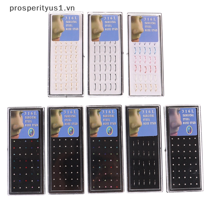 Set 1 / 40 / 60 Khuyên Mũi Bằng Thép Không Gỉ Cá Tính [VN] [VN]