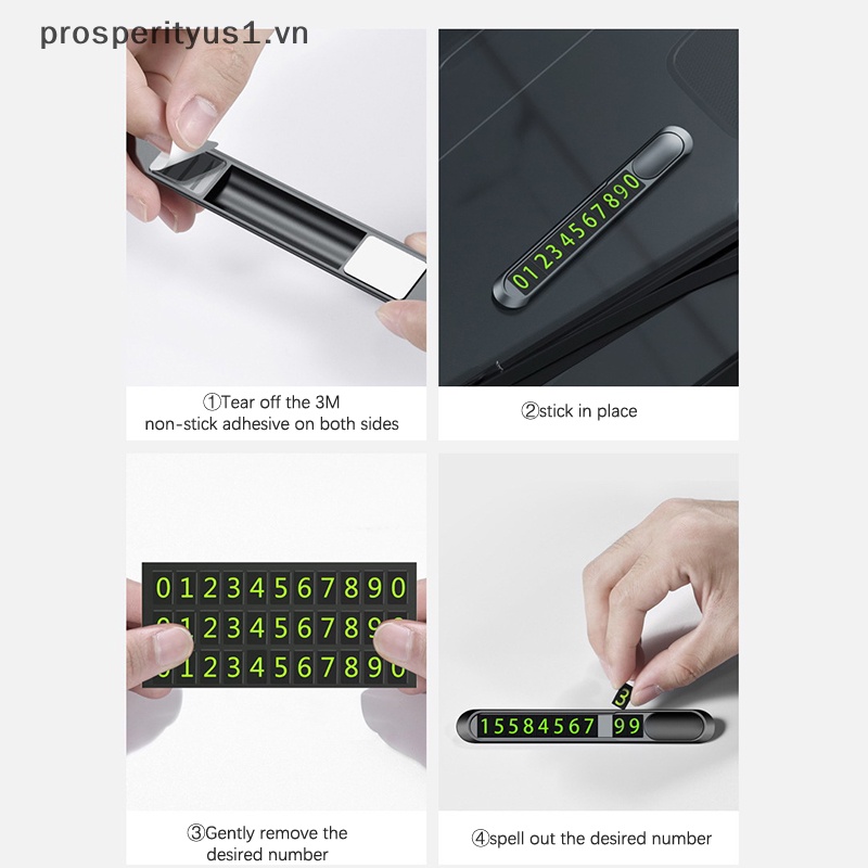 Thẻ Đỗ Xe Tạm Thời [prosperityus1] Dạ Quang Cho Xe Hơi