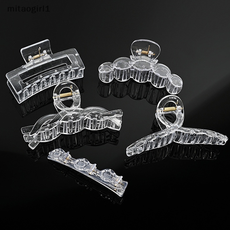 Kẹp Tóc Trơn Bằng Nhựa Acrylic Trong Suốt Thời Trang Cho Nữ DIY