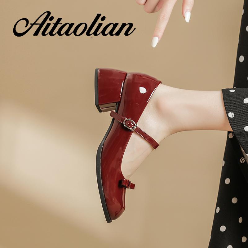 Giày Lười Đế Dày 5cm Da Mềm Mũi Vuông Màu Trơn Phong Cách Anh Quốc Đơn Giản Cho Nữ