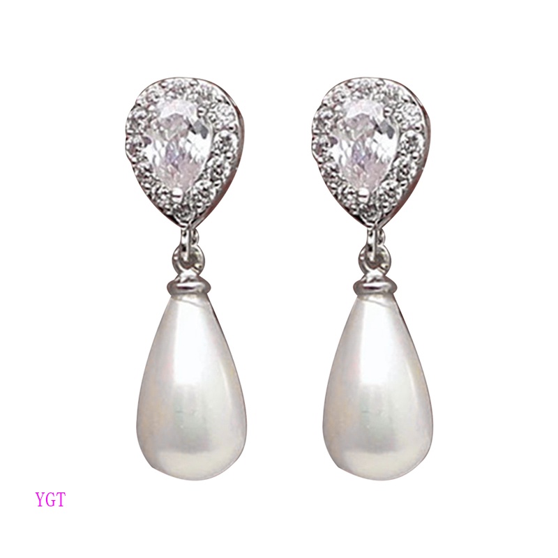 Ygt Bông Tai Ngọc Trai Giả Hình Giọt Nước Thời Trang Dự Tiệc Cưới / Đính Hôn Cho Nữ