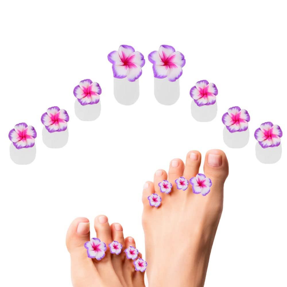 Set 8 / 8 / 8 Móng Chân Tách Ngón Chân Mềm Mại Họa Tiết Hoa