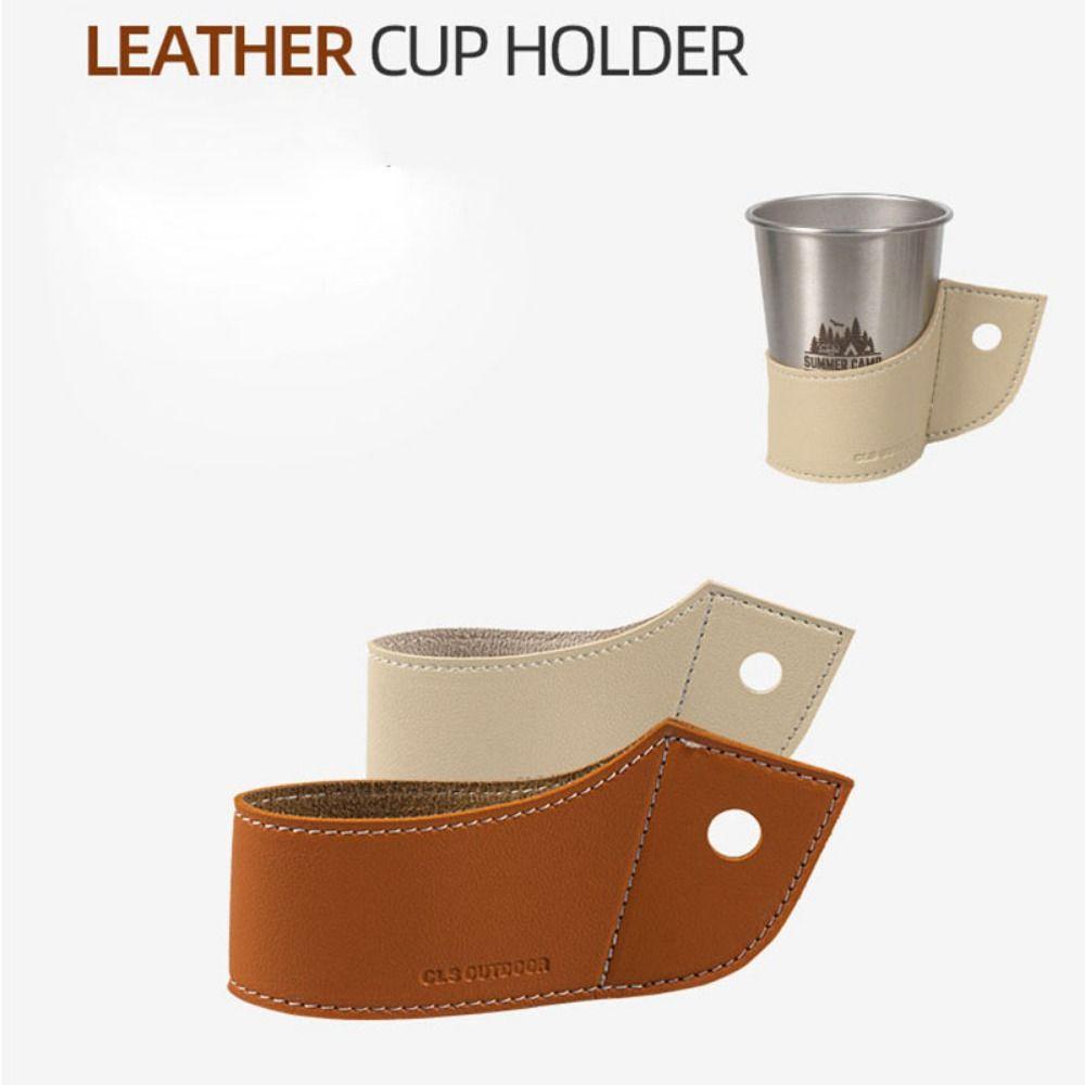 Set 2 Giá Đỡ Cốc Cà Phê Trà Bằng Da PU Chống Bỏng Tiện Dụng Ốp