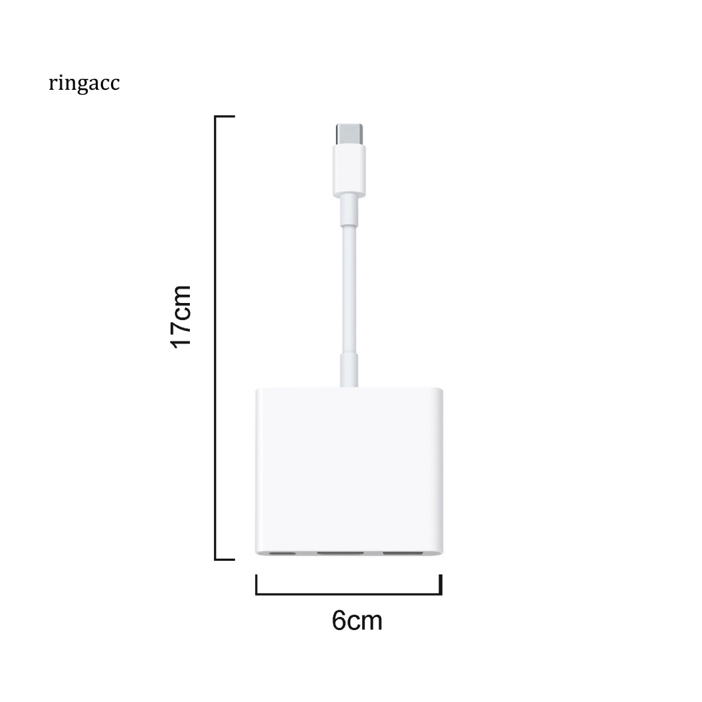 Cáp Chuyển Đổi RGA 3 Trong 1 USB C Sang 4K HDMI USB 3.0 Type-C PD Cho Màn Hình
