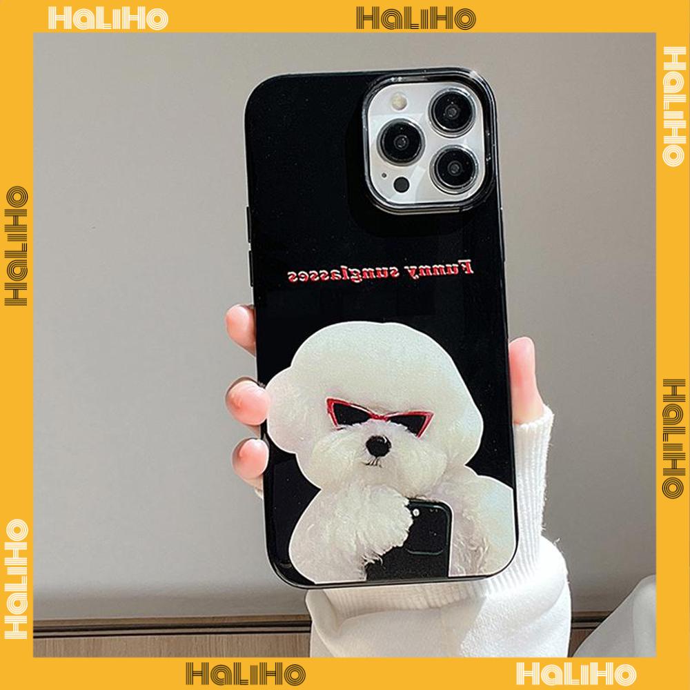 For iPhone 11 iPhone Case Candy Case Black Glossy TPU Soft Case Shockproof Protection Camera Cute White Dog Compatible with iPhone 14 13 Pro max 12 Pro Max 11 xr xs max 7Plus 8Plus