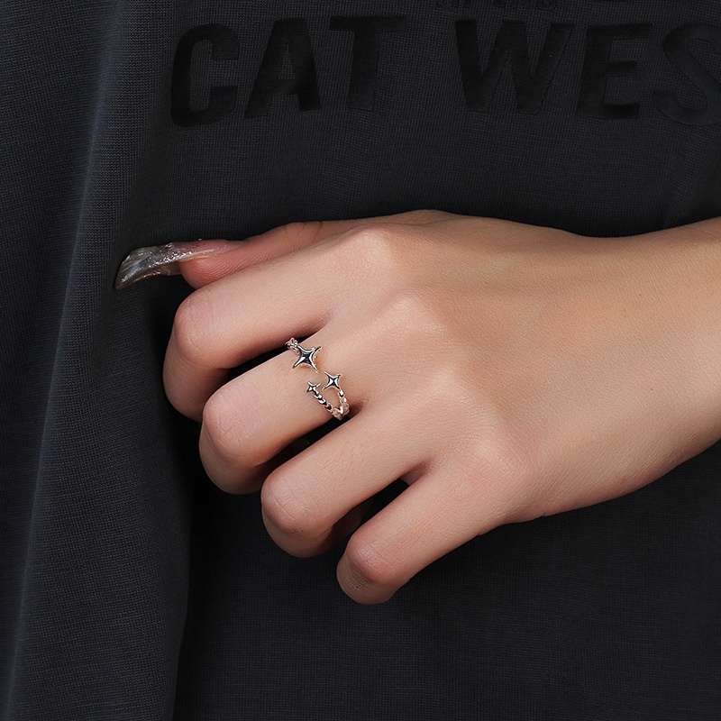 Nhẫn, nhẫn ngôi sao, nhẫn đơn giản, nhẫn nữ, nhẫn Hàn Quốc, nhẫn cá tính hip-hop, nhẫn thời trang, nhẫn có thể điều chỉnh, nhẫn mát mẻ