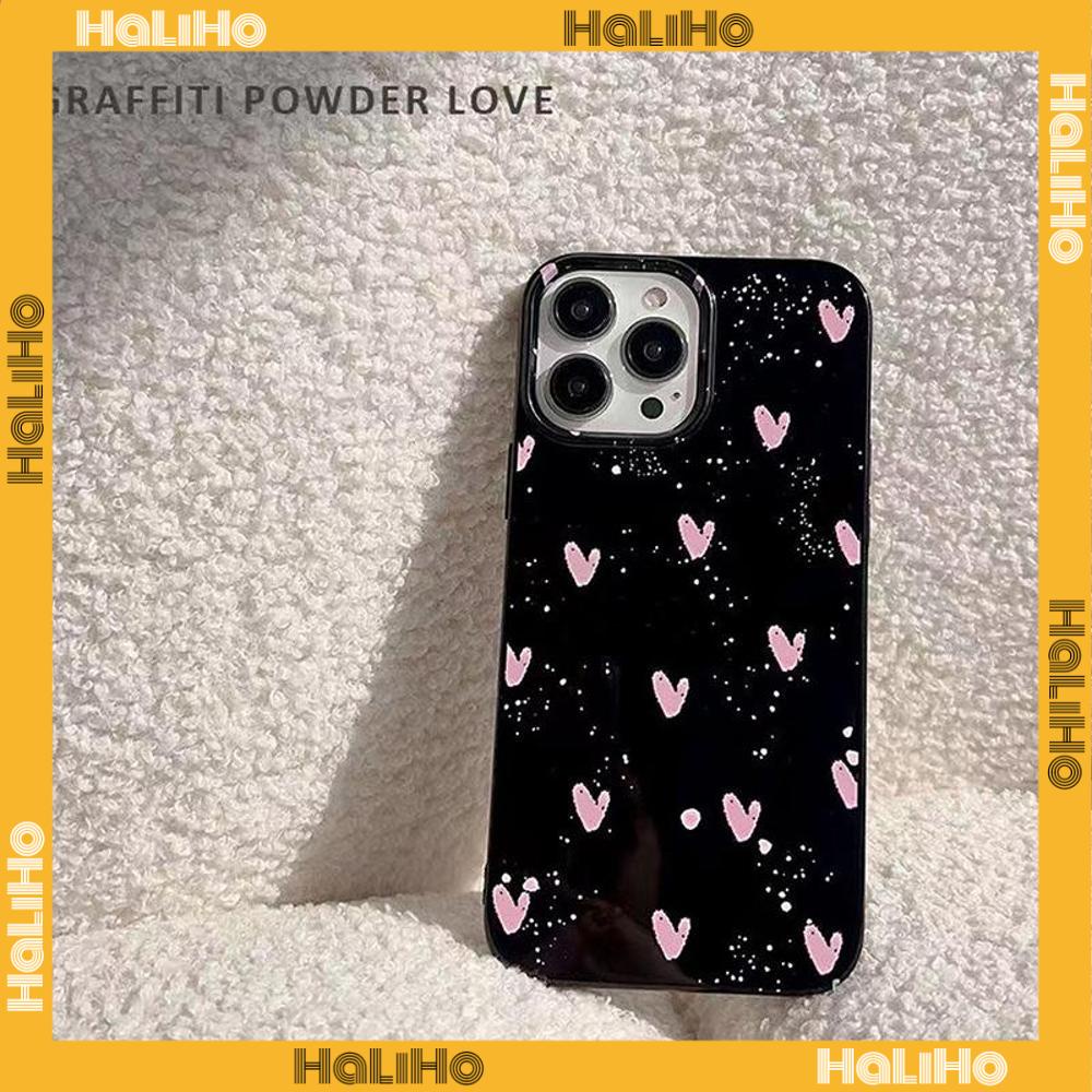 For iPhone 11 iPhone Case Candy Case Black Glossy TPU Soft Case Shockproof Protection Camera Cute Pink Heart Compatible with iPhone 14 13 Pro max 12 Pro Max 11 xr xs max 7 8Plus