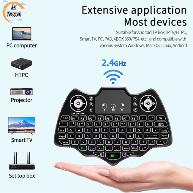 Bàn Phím Mini Không Dây V18 Đa Năng Có Đèn Nền Nhiều Màu Sắc Dành Cho Tv Thông Minh