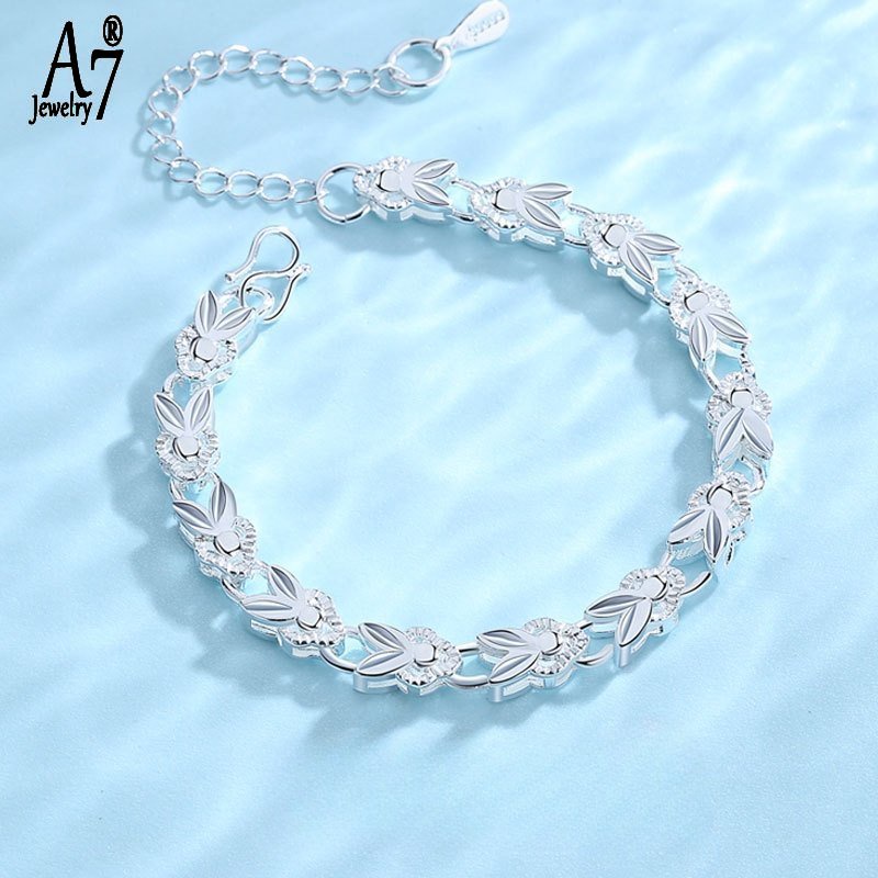 Vòng Tay Mạ Bạc 999 Hình Thỏ Dễ Thương Sáng Tạo Phong Cách Hàn Quốc Dành Cho Nữ