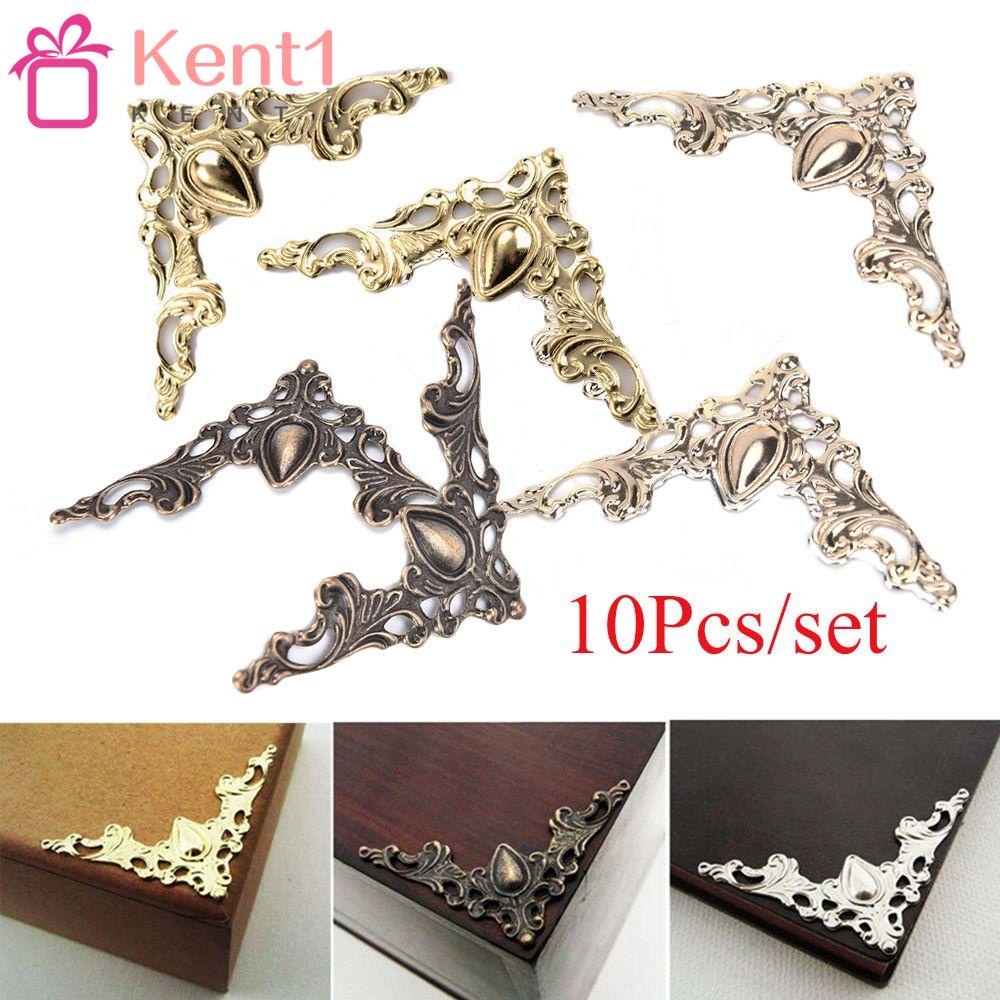KENT1 10Pcs/set Corner Brackets Embellishments Vintage Scrapbook Metal Furniture Hardware Antique Bronze