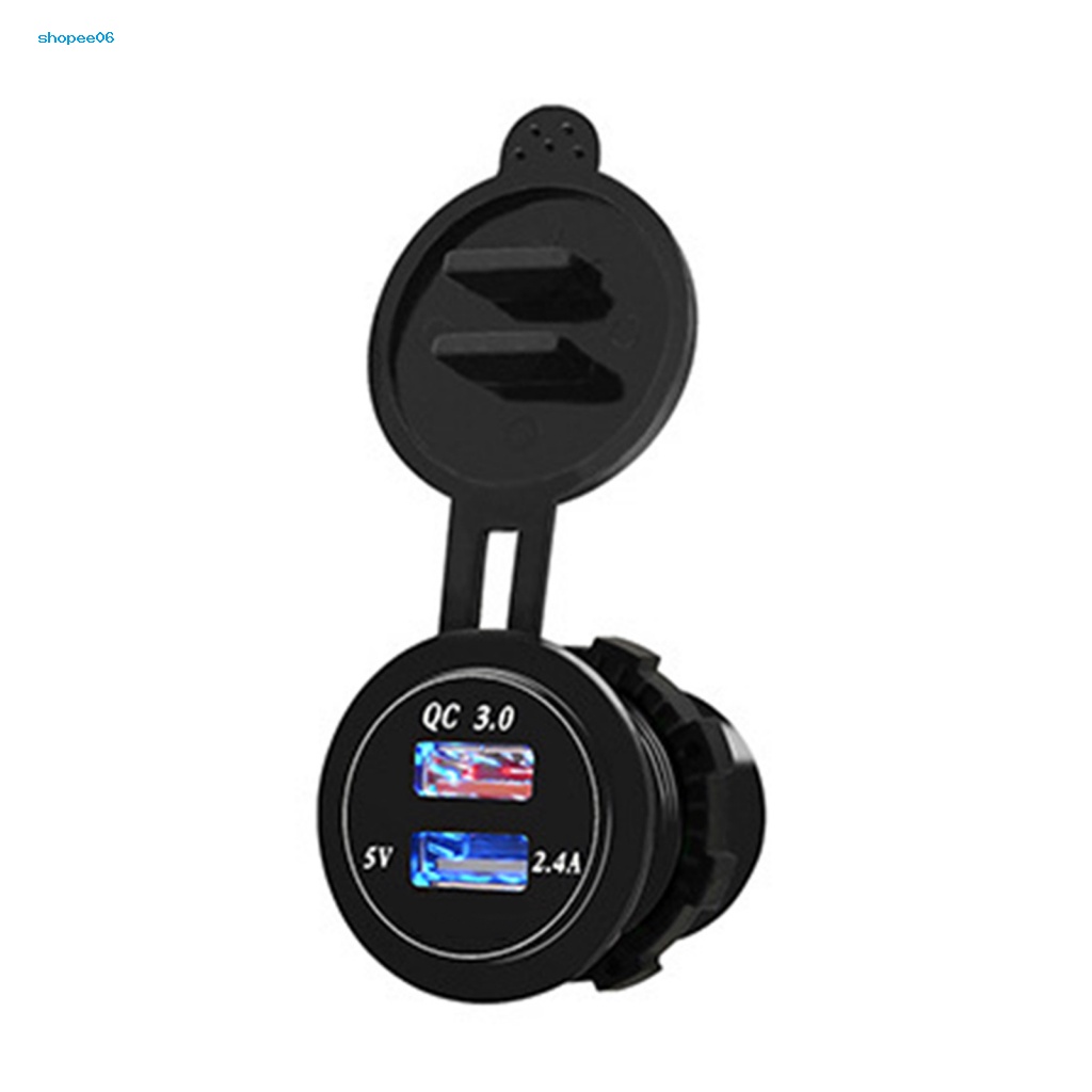 Tẩu Sạc QC3.0 USB Kép Màn Hình Kỹ Thuật Số Cho Tàu Thuyền