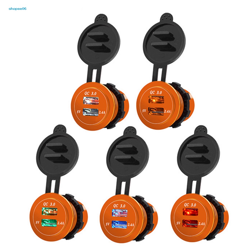 Tẩu Sạc USB QC3.0 DC12V-24V Công Suất Cao Màn Hình LED Kỹ Thuật Số Cho Xe ATV