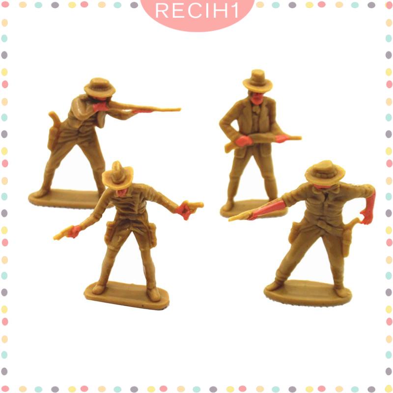 Set 4 Mô Hình Người Cao Bồi Dùng Trang Trí Tiểu Cảnh