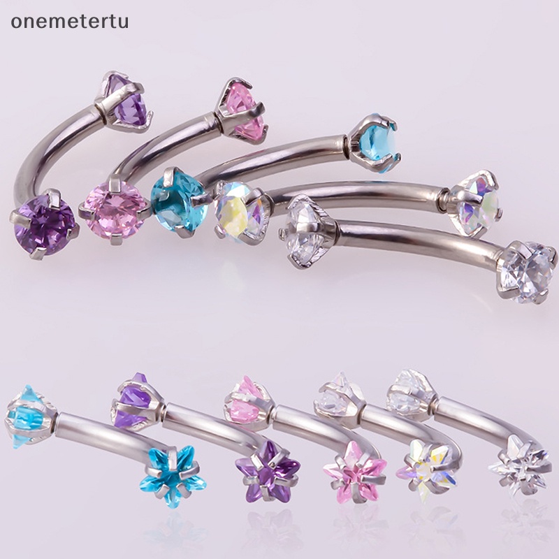 Onemetertu Khuyên Tai Dạng Hạt Cong Đính Pha Lê Lông Mày Cho Nữ