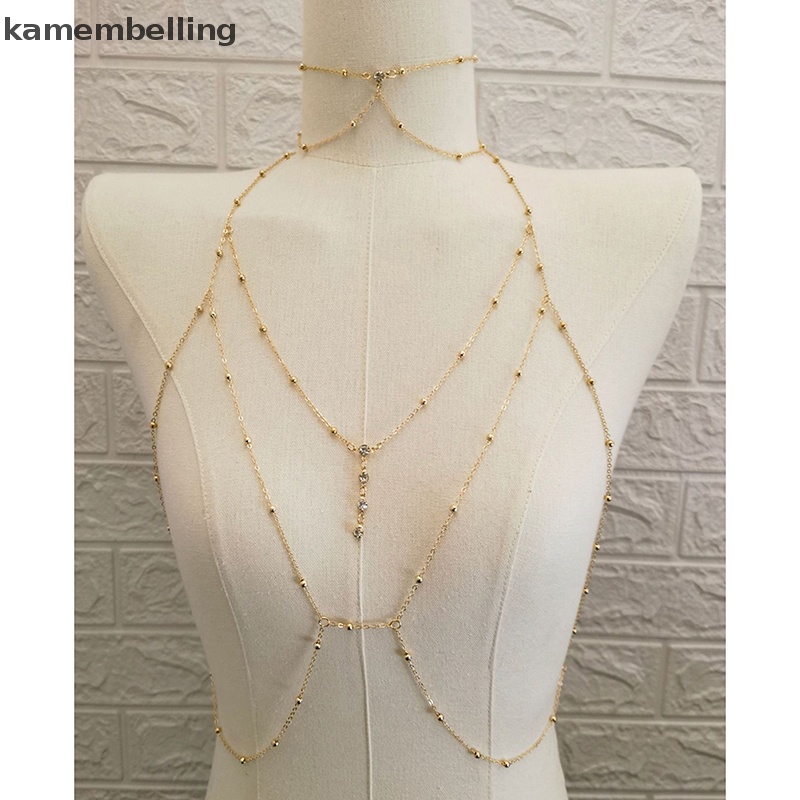 Kamembelling Dây Xích Đeo Cơ Thể Bằng Kim Loại Đính Pha Lê Quyến Rũ Thời Trang Cho Nữ
