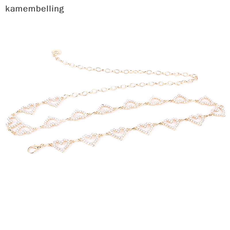 Dây Xích Đeo Hông Một Lớp Đính Đá Hình Trái Tim Đơn Giản Thời Trang Cho Nữ