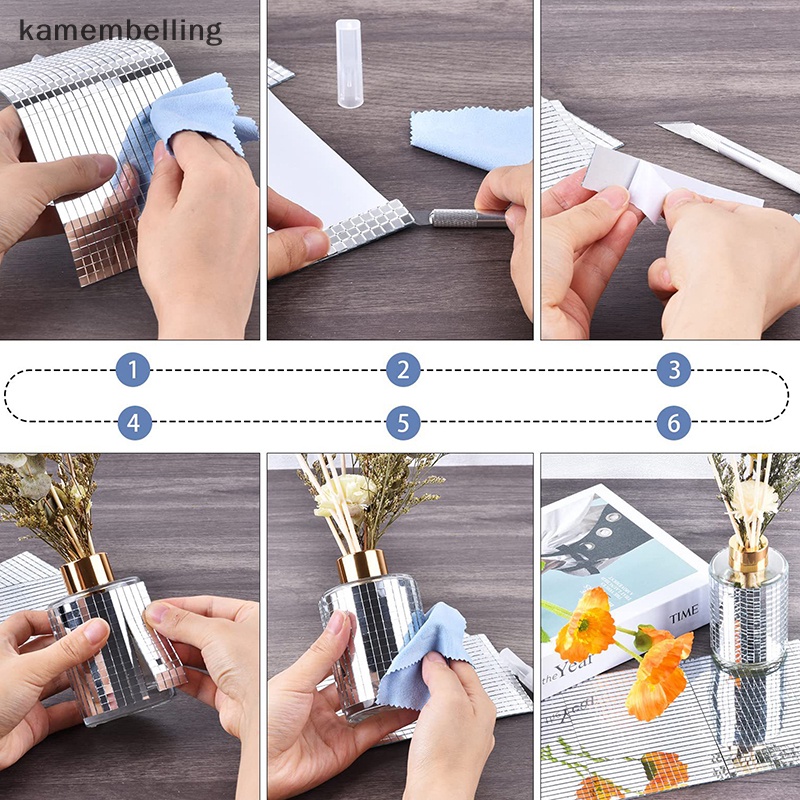 Miếng Dán Tường Tráng Gương Hình Vuông Mini 5x5mm Bằng Acrylic In Họa Tiết Mosaic Độc Đáo Trang Trí Nhà Cửa DIY