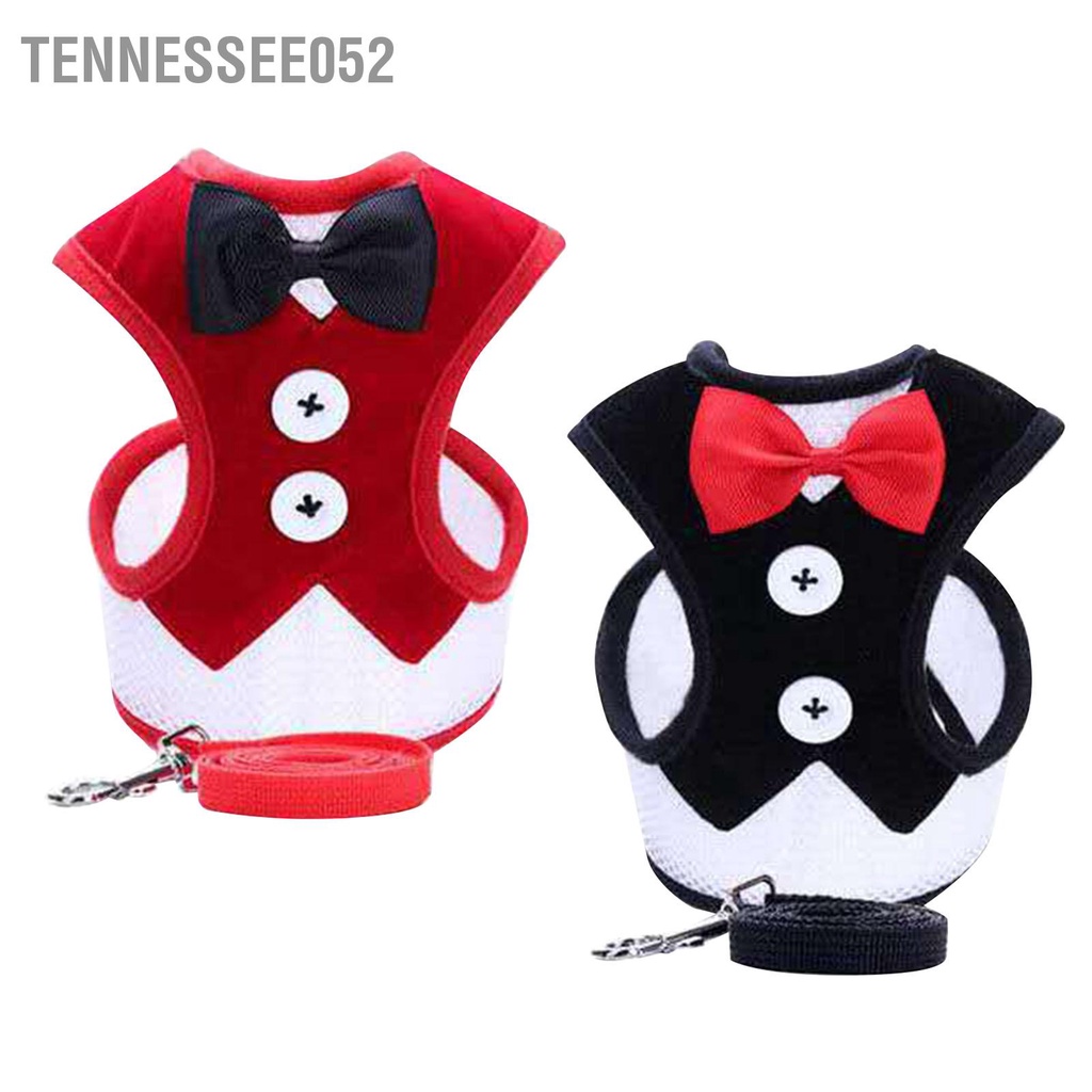 Tennessee052 Dây dắt chó thắt nơ Thoáng khí Thoải mái Bộ dây nịt và xích bền cho đi dạo