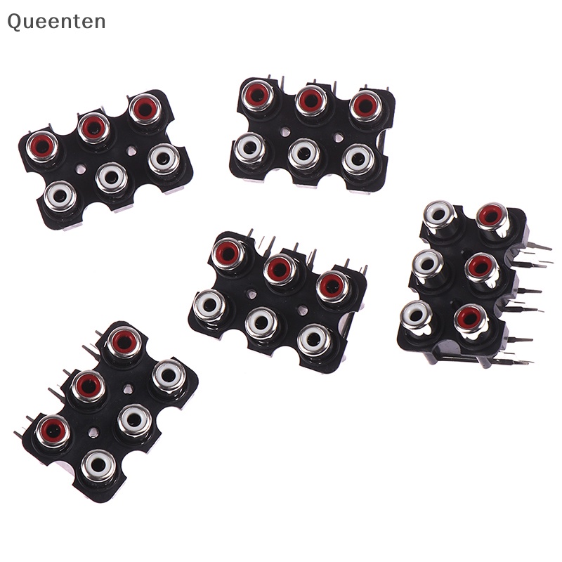 Set 5 Đầu Nối 6 Lỗ RCA Âm Thanh AV