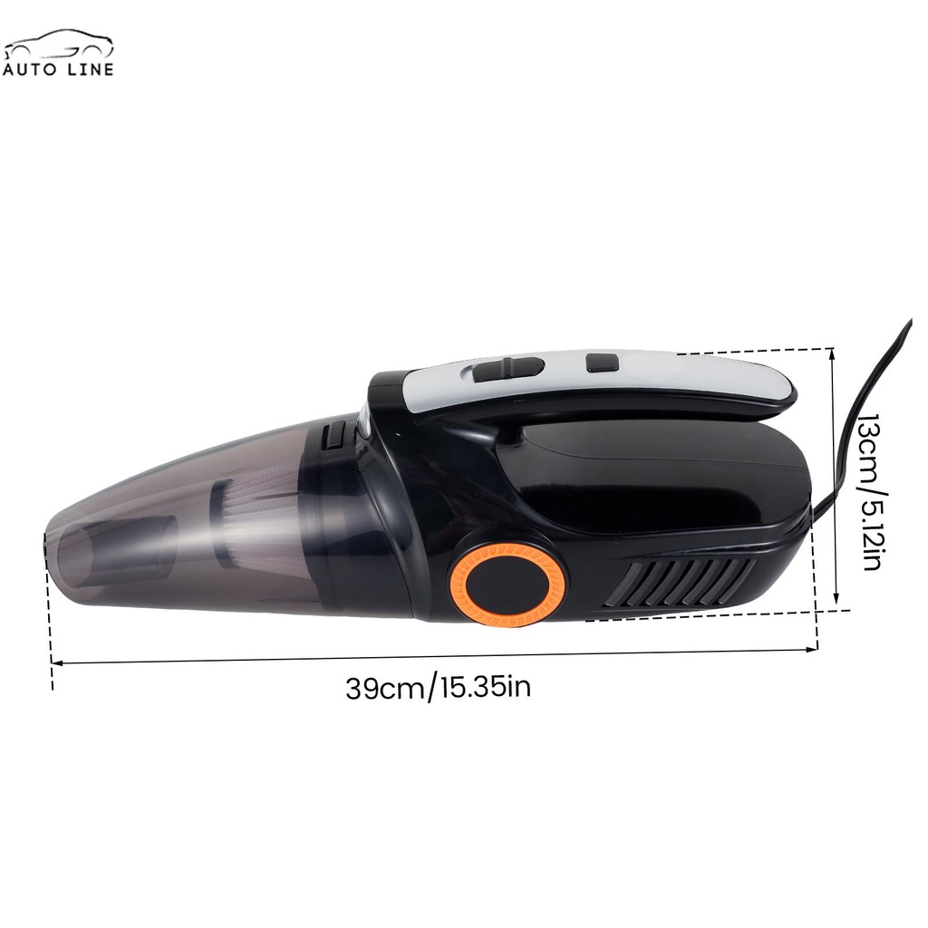 Máy Hút Bụi Ô Tô Cầm Tay 120W 8000Pa Có Dây 15ft Và Đèn LED SHOPCYC1149