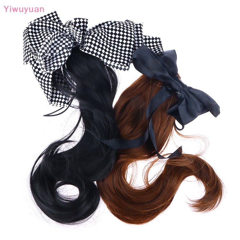 1 Cái Tóc Giả Kẹp Đuôi Ngựa Dài Xoăn Tổng Hợp Có Nơ Cho Nữ Mới