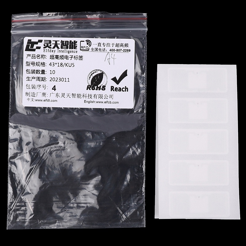 Set 10 Nhãn Dán Tự Dính KM4 / KM4Q / KU5 / U8 / U9 UHF RFID Kèm Chip